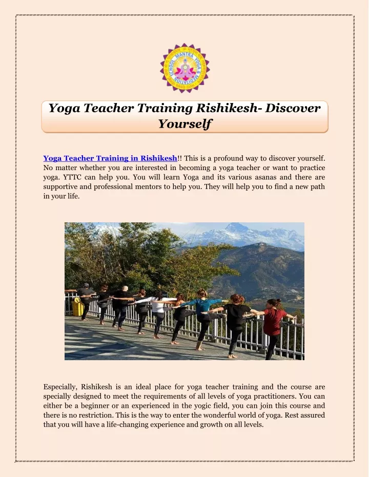 yoga teacher training rishikesh discover yourself