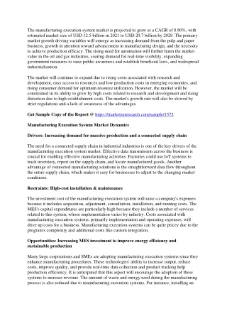 the manufacturing execution system market