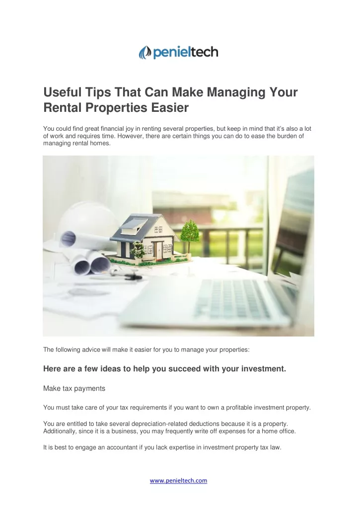useful tips that can make managing your rental
