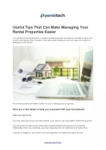 Useful Tips That Can Make Managing Your Rental Properties Easier - Penieltech - slide 1