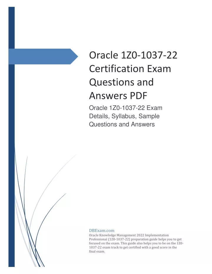 oracle 1z0 1037 22 certification exam questions