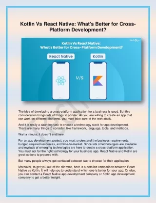 Kotlin Vs React Native What's Better for Cross-Platform Development