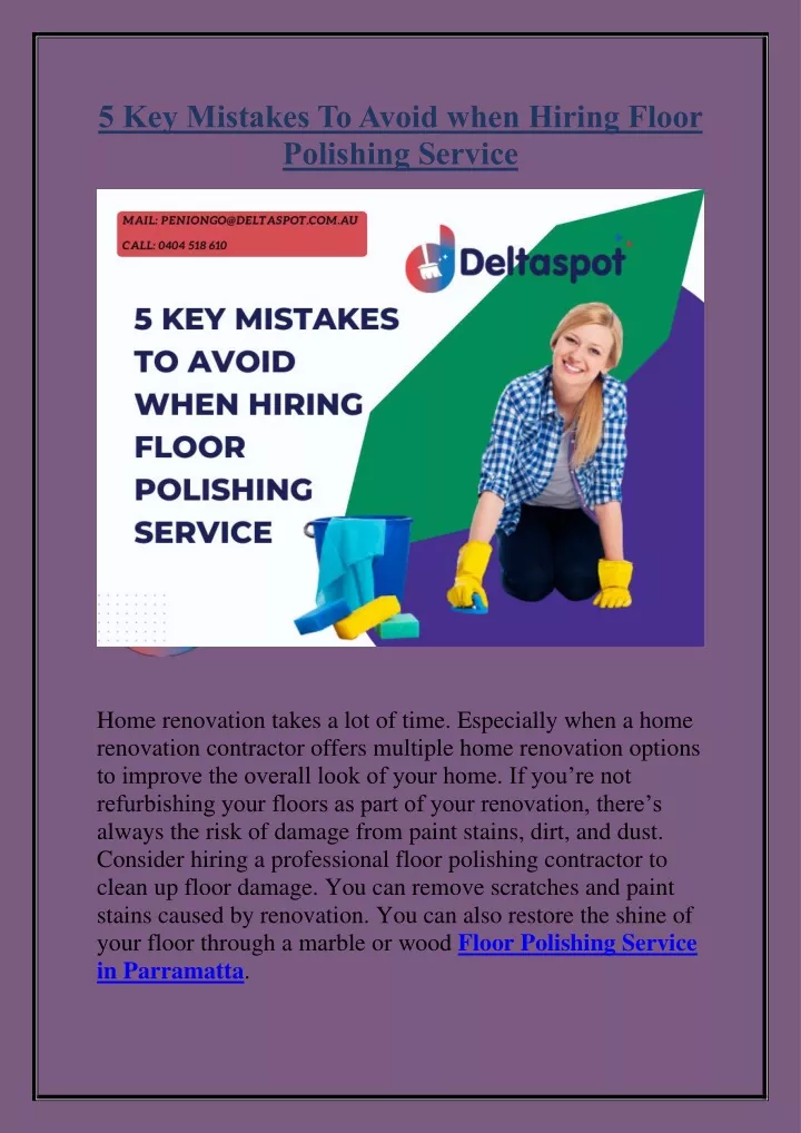 Ppt 5 Key Mistakes To Avoid When Hiring Floor Polishing Service