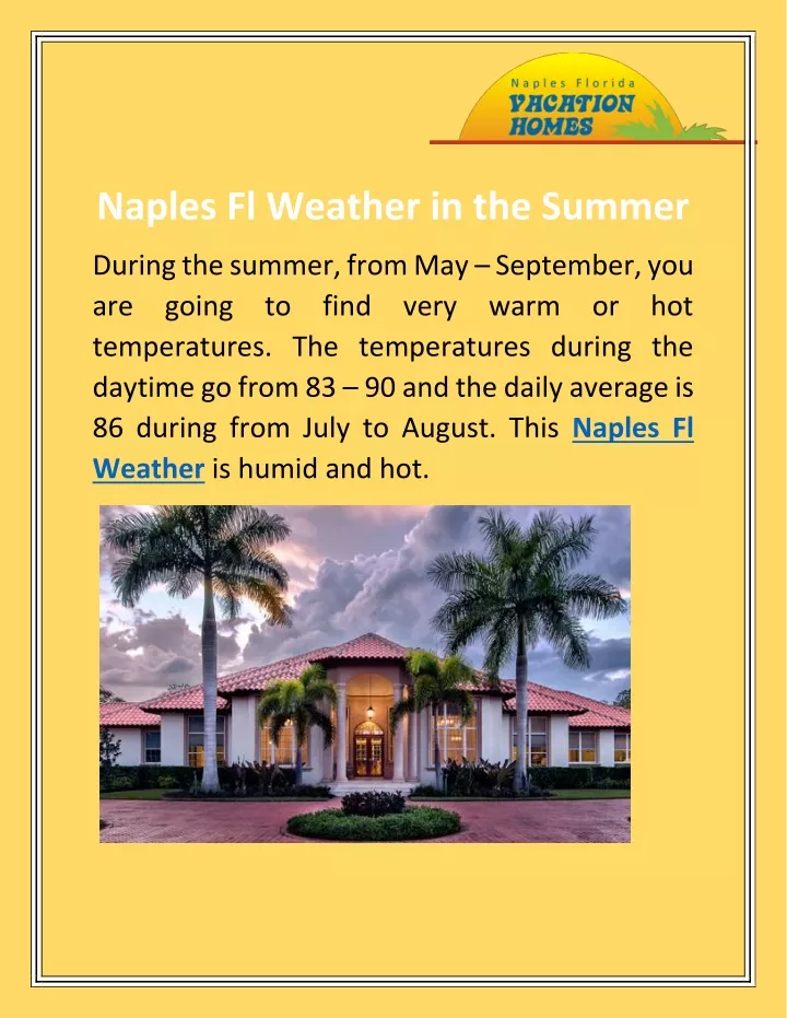 naples fl weather in the summer