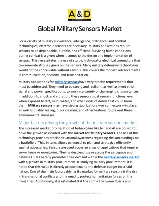 Military sensor market | Military sensor