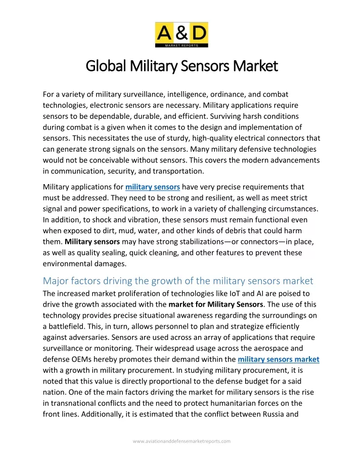 global military sensors market global military