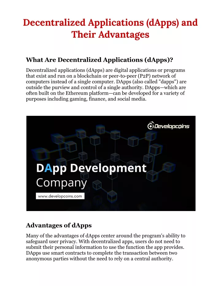 decentralized applications dapps and their