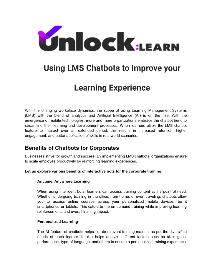 using lms chatbots to improve your