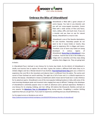 Embrace the Bliss of Uttarakhand