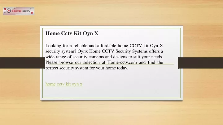 home cctv kit oyn x