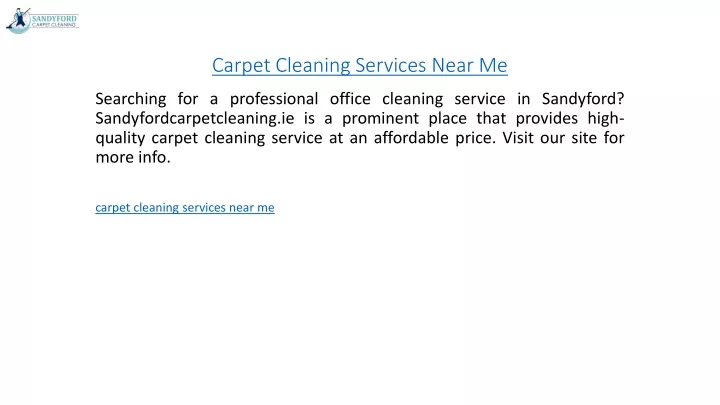 carpet cleaning services near me