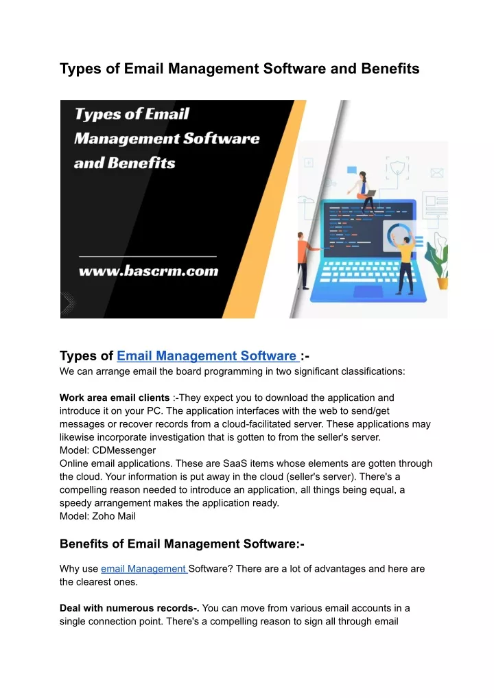 types of email management software and benefits