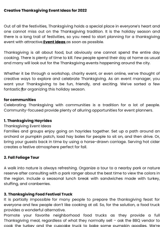 18 Creative Thanksgiving Event Ideas for 2022
