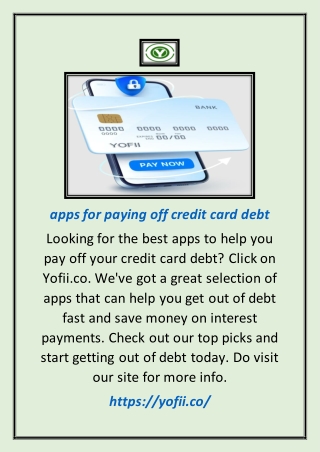 Apps For Paying Off Credit Card Debt | Yofii.co