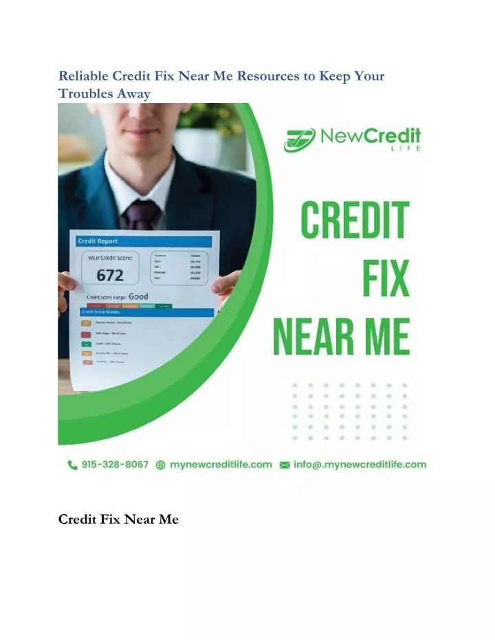 reliable credit fix near me resources to keep
