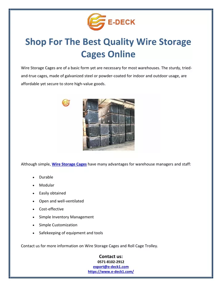 shop for the best quality wire storage cages