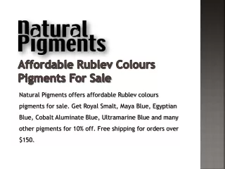 Affordable Rublev Colours Pigments For Sale – Natural Pigments