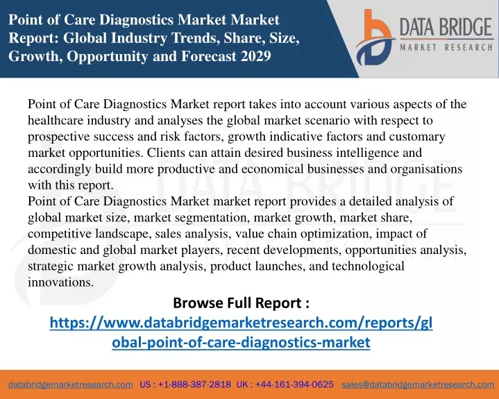 point of care diagnostics market market report