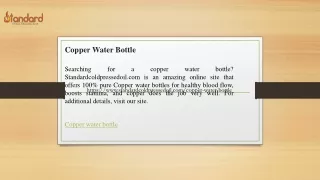 Copper Water Bottle  Standardcoldpressedoil.com