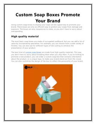 custom soap boxes promote your brand using custom
