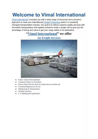 Welcome to Vimal International