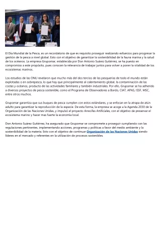 Grupomar y el compromiso de Antonio Suárez Gutiérrez con los océanos para el fut