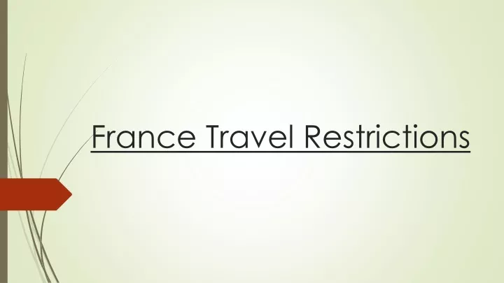 france travel restrictions