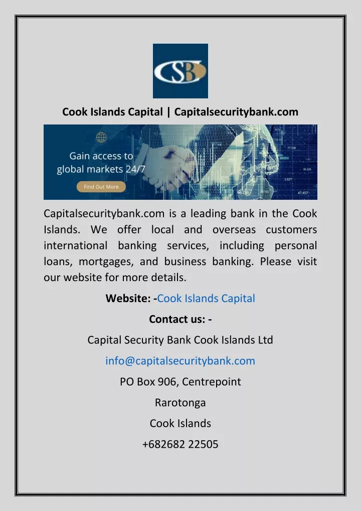 cook islands capital capitalsecuritybank com