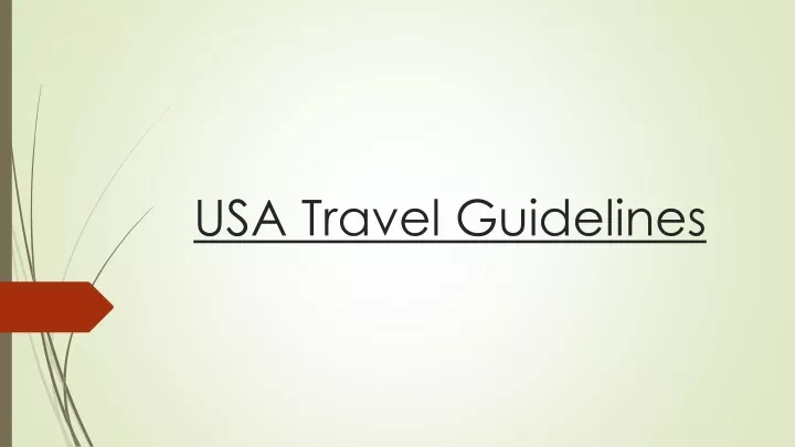 usa travel guidelines