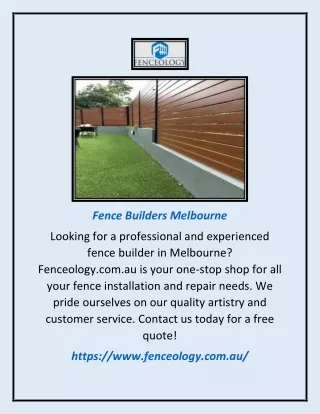 Fence Builders Melbourne | Fenceology.com.au