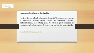 Scrapbook Albums Australia  sassyscrapper.com.au