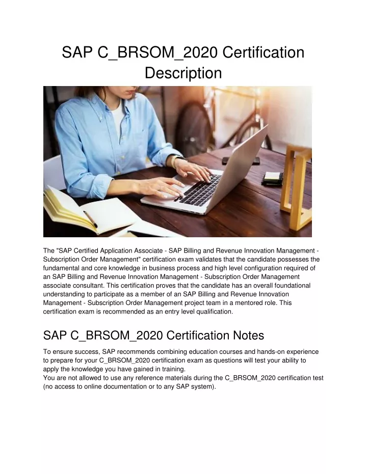 sap c brsom 2020 certification description