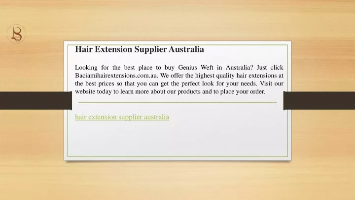 hair extension supplier australia