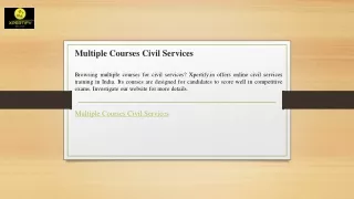 Multiple Courses Civil Services  Xpertify.in