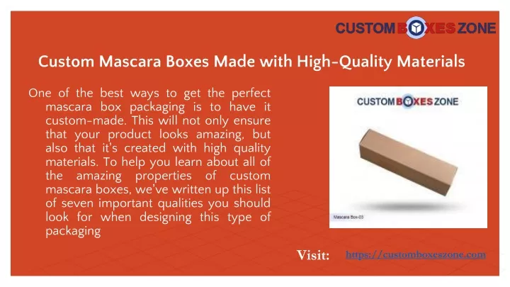 custom mascara boxes made with high quality