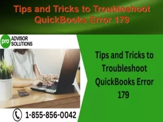 tips and tricks to troubleshoot quickbooks error 179