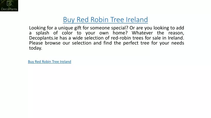 buy red robin tree ireland