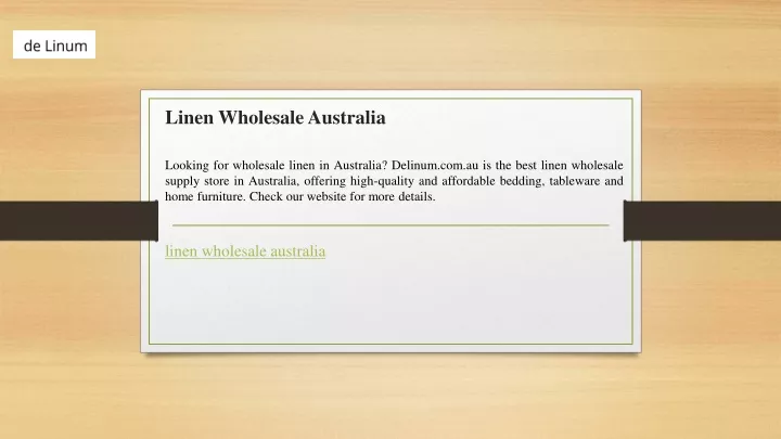 linen wholesale australia