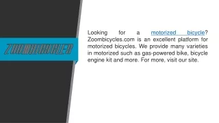 Motorized Bicycle   Zoombicycles.com