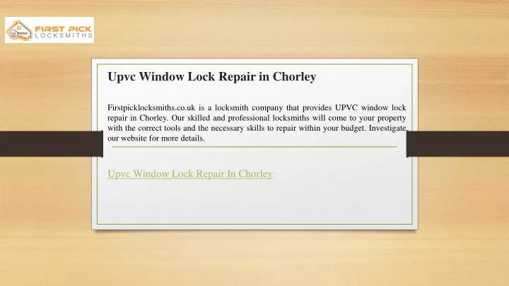 upvc window lock repair in chorley