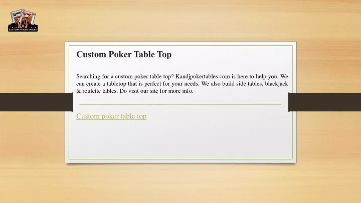 custom poker table top