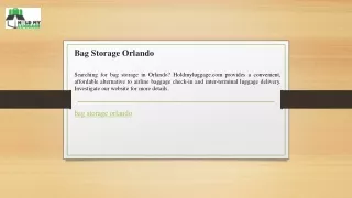 Bag Storage Orlando  Holdmyluggage.com