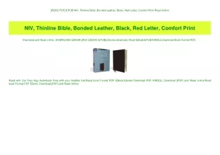 [READ PDF] EPUB NIV  Thinline Bible  Bonded Leather  Black  Red Letter  Comfort Print Read Online