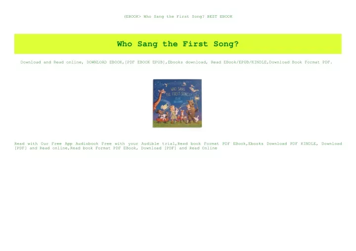 ebook who sang the first song best ebook