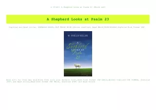 (P.D.F. FILE) A Shepherd Looks at Psalm 23 (Ebook pdf)