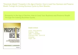 ^Download_[Epub]^ Prosperity in the Age of Decline How to Lead Your Business