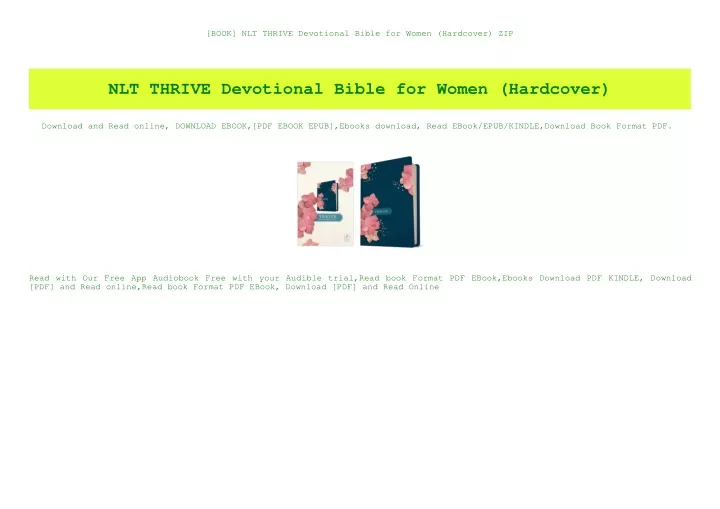 book nlt thrive devotional bible for women