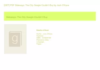 [GET] PDF Sideways The City Google Couldn't Buy  by Josh O'Kane