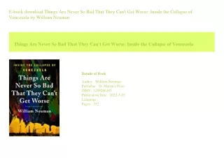 E-book download Things Are Never So Bad That They Can't Get Worse Inside the
