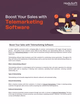Boost Your Sales with Telemarketing Software
